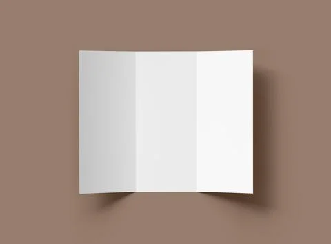 Render of a blank Tri-fold letter size brochure to present your design Stock Illustration
