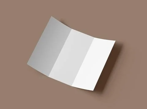 Render of a blank Tri-fold letter size brochure to present your design Stock Illustration