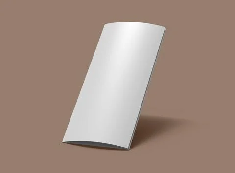 Render of a blank Tri-fold letter size brochure to present your design Stock Illustration