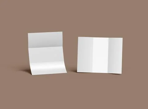 Render of a blank Tri-fold letter size brochure to present your design Stock-Illustration