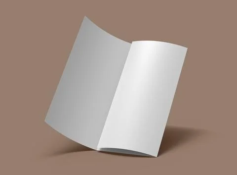 Render of a blank Tri-fold letter size brochure to present your design Stock Illustration