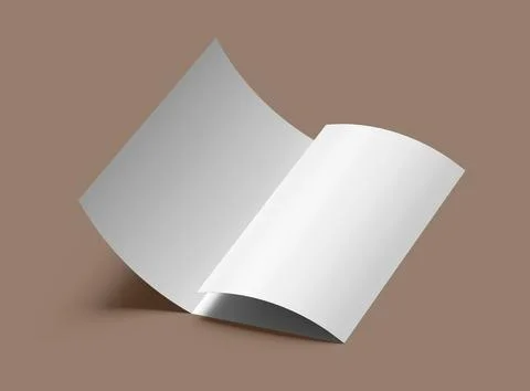 Render of a blank Tri-fold letter size brochure to present your design Stock Illustration