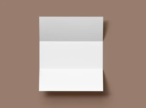Render of a blank Tri-fold letter size brochure to present your design Stock Illustration