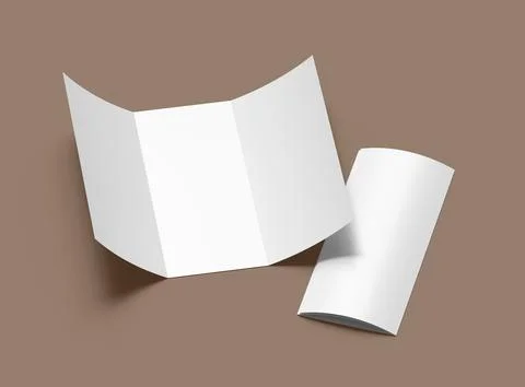 Render of a blank Tri-fold letter size brochure to present your design Stock Illustration
