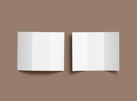 Render of a blank Tri-fold letter size brochure to present your design Stock Illustration