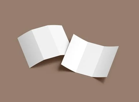 Render of a blank Tri-fold letter size brochure to present your design Stock-Illustration