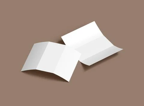 Render of a blank Tri-fold letter size brochure to present your design Stock Illustration