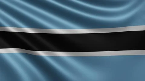 Render of the Botswana flag flutters in the wind close-up, the national flag of Stock Illustration