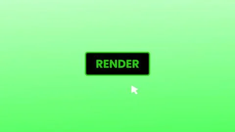 RENDER button pressed on computer screen by cursor pointer mouse illustrati.. Stock Illustration