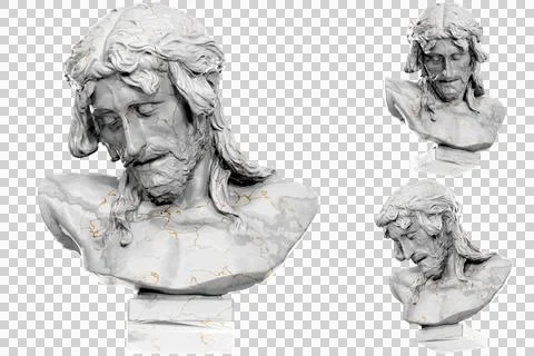 Render of Christ on the Crucifix with dramatic lighting. Stock Illustration