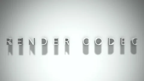 Render codec 3D title animation white text on a white background Stock Footage 299824285