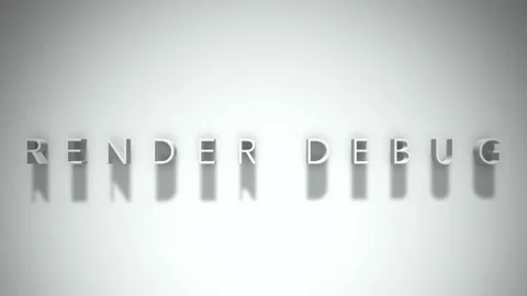 render debug 3D title animation white te... | Stock Video | Pond5