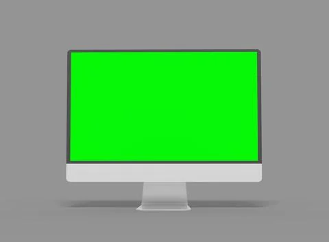 Render of a desktop with the green screen for UIUX Product Showcase Illustrazione stock