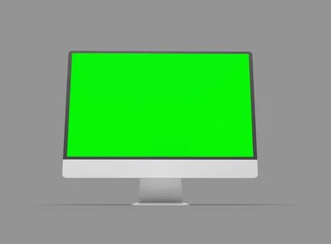 Render of a desktop with the green screen for UIUX Product Showcase Stock Illustration