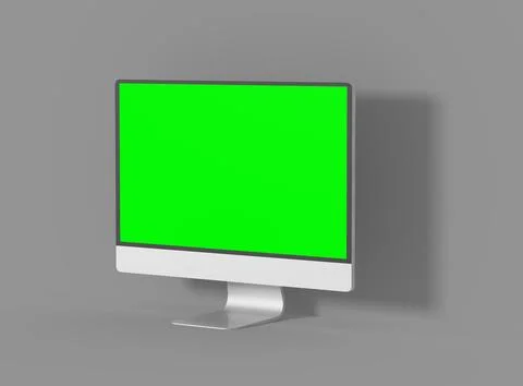 Render of a desktop with the green screen for UIUX Product Showcase Illustrazione stock