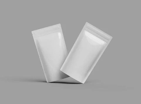 Render of a doypack packaging with a zipper on a light background Stock Illustration