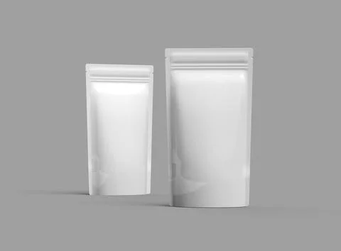 Render of a doypack packaging with a zipper on a light background Stock Illustration