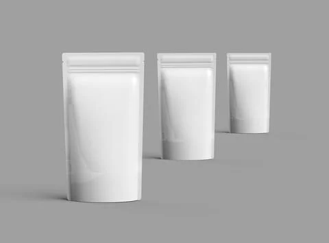 Render of a doypack packaging with a zipper on a light background Stock Illustration