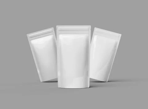 Render of a doypack packaging with a zipper on a light background Stock Illustration