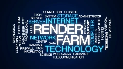 Render farm animated word cloud, text de... | Stock Video | Pond5