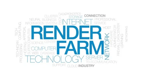Render farm animated word cloud, text de... | Stock Video | Pond5