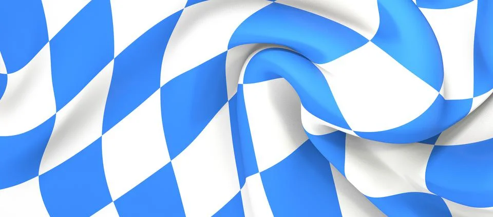 Render flag with blue and white chequered pattern Stockillustratie