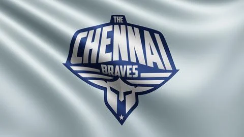 Render of the flag Chennai Braves cricket team that plays cricket flutters in Illustrazione stock