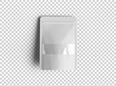 Render of generic paper doypack with the window hole on transparent background Stock-Illustration
