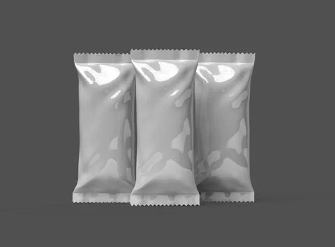 Render of a glossy ice-cream package with crimped edges on a dark background Stock Illustration
