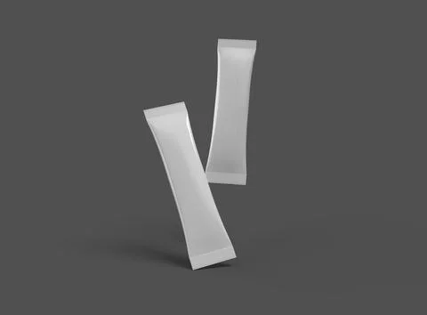 Render of a glossy sachet packaging stick for your product on a dark background Illustrazione stock