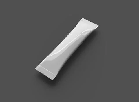 Render of a glossy sachet packaging stick for your product on a dark background Stock Illustration