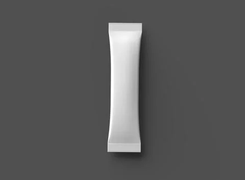 Render of a glossy sachet packaging stick for your product on a dark background Stock Illustration