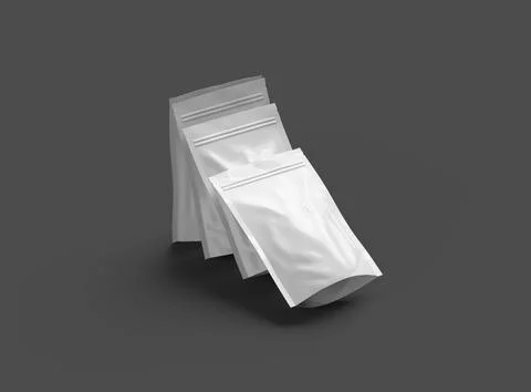 Render of a glossy sealed doypack packaging with a zipper on a dark background Stock Illustration