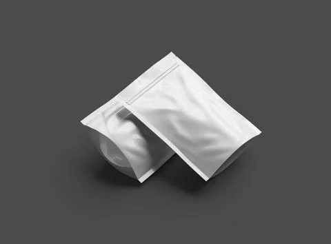 Render of a glossy sealed doypack packaging with a zipper on a dark background Stock Illustration
