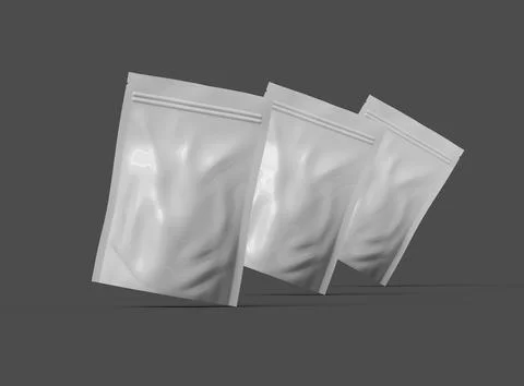 Render of a glossy sealed doypack packaging with a zipper on a dark background Stock Illustration