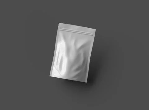 Render of a glossy sealed doypack packaging with a zipper on a dark background Stock Illustration