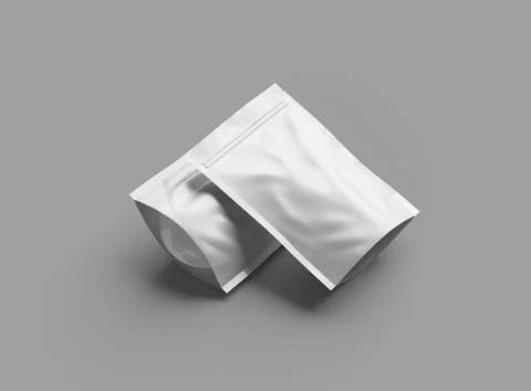 Render of a glossy sealed doypack packaging with a zipper on a light background Stock Illustration