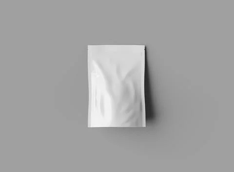 Render of a glossy sealed doypack packaging with a zipper on a light background Stock Illustration