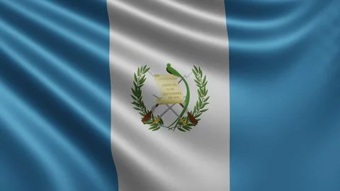 Render of the Guatemala flag flutters in the wind close-up, the national flag of Illustrazione stock