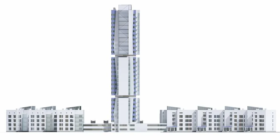 Render of a high-rise facade Stock Illustration
