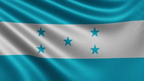 Render of the Honduras flag flutters in the wind close-up, the national flag of Stock Illustration