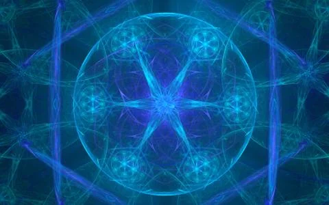 Render illustration a beautiful abstract pattern of glowing blue hues consist Stock Photos
