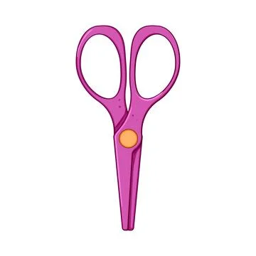 Render kid scissors cartoon vector illustration Illustrazione stock