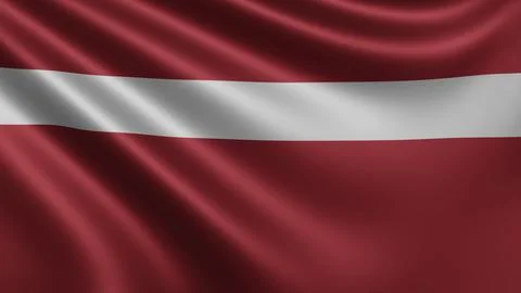 Render of the Latvia flag flutters in the wind close-up, the national flag of Illustrazione stock