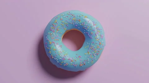 Render loop animation rotating donut Stock Footage