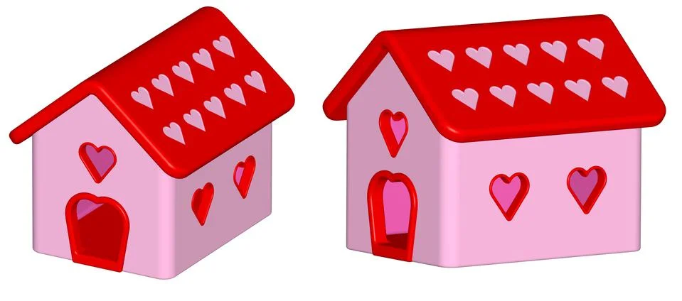 Render: love house Stock Illustration