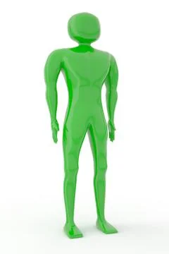 Render man figure with hands isolated over a white background Stock Illustration