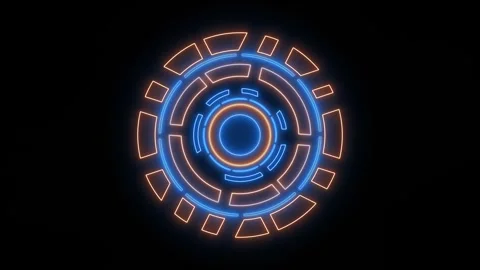 Render Neon circle rotation of frame with shining effects on dark background Stock Footage 257190091