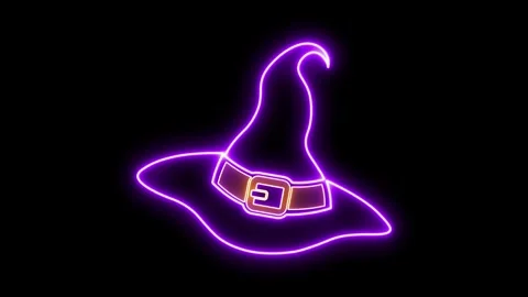 Render Neon Witch Hat 2 Stock Footage 250642208