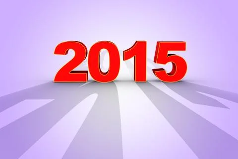 Render of new year 2015 in 3D Stock Illustration